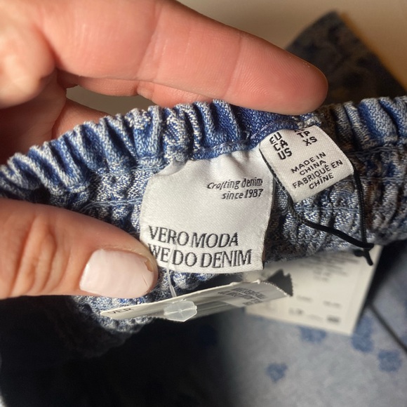 NWT Frigga Jacqaurd Strapless Denim Top - Picture 10 of 12